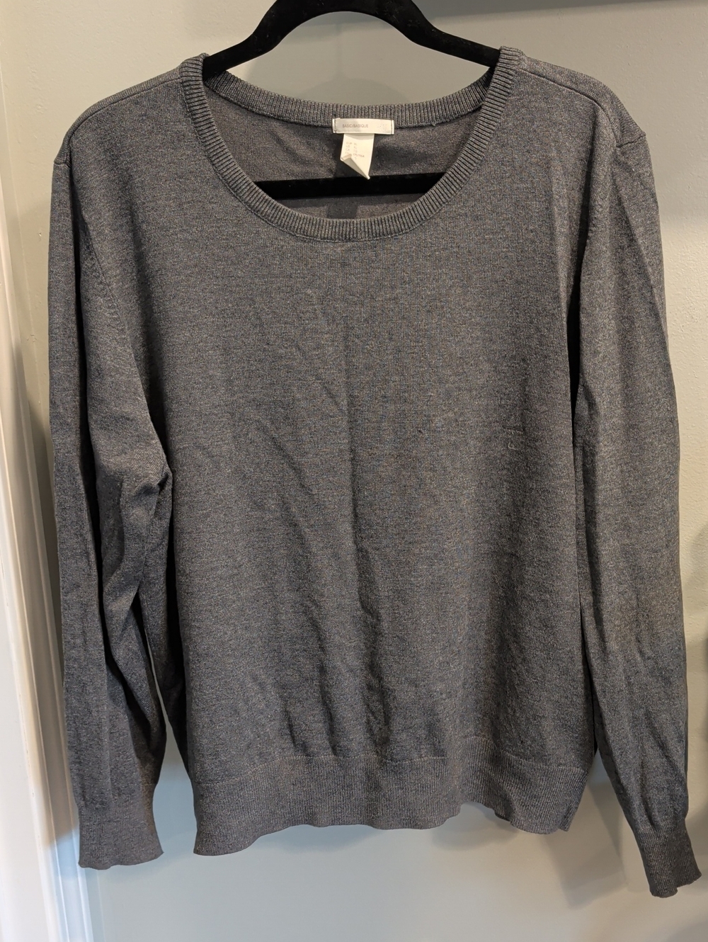 H&M Men's-Style Crewneck Sweater - Heather Gray